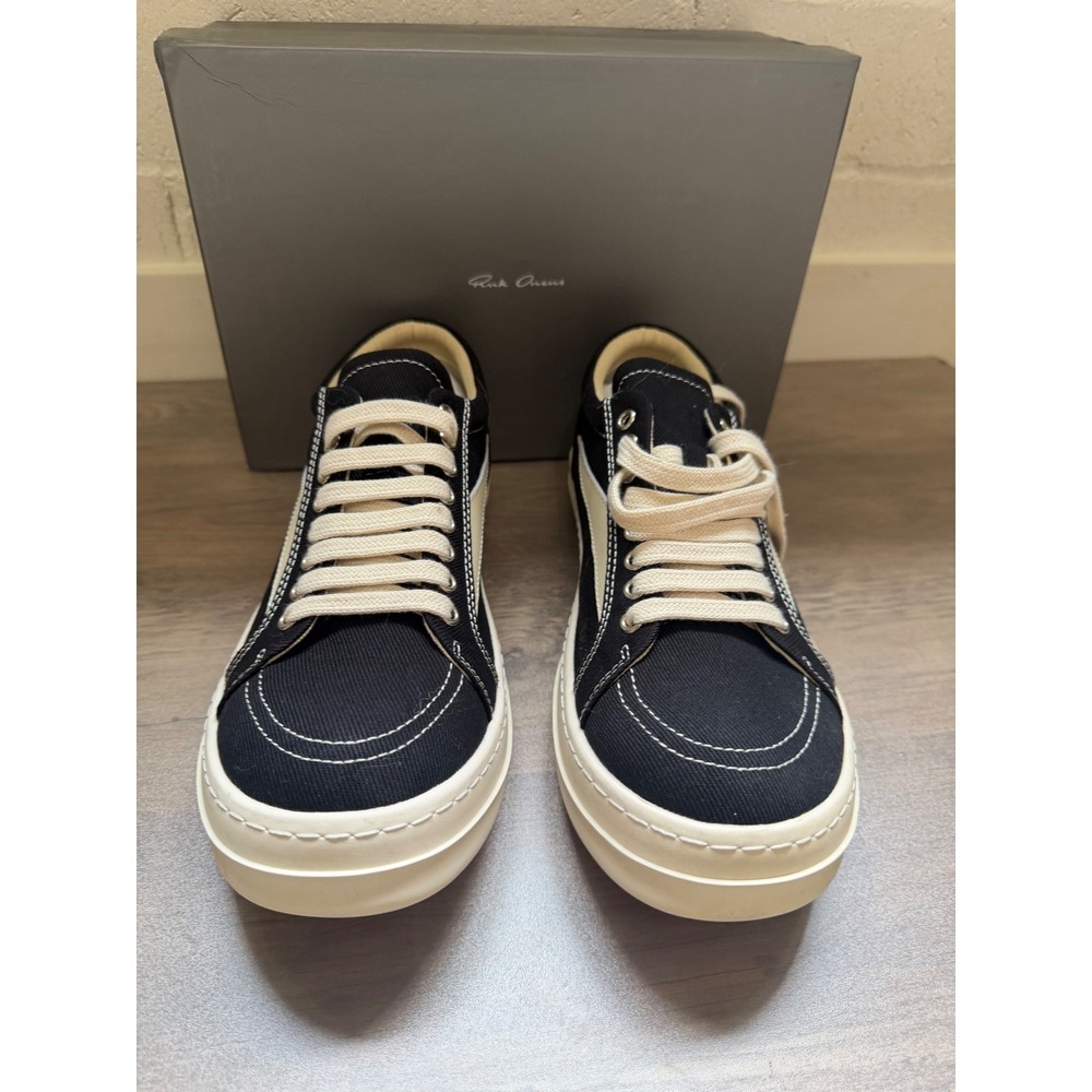 Rick Owens DRKSHDW Vintage Low Sneakers | Black & Milk NIB Deadstock M12